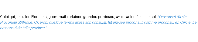 Définition proconsul ACAD 1835