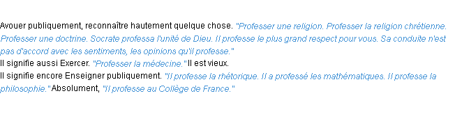 Définition professer ACAD 1932