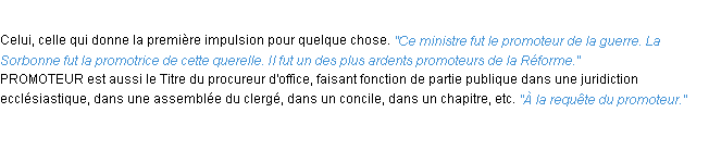 Définition promoteur ACAD 1932