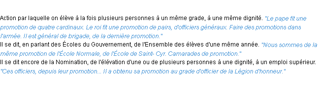 Définition promotion ACAD 1932