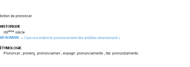 Définition prononcement Emile Littré