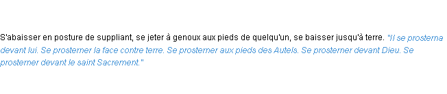 Définition prosterner ACAD 1762