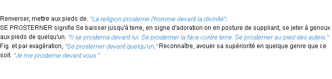 Définition prosterner ACAD 1932