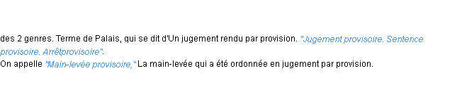 Définition provisoire ACAD 1798