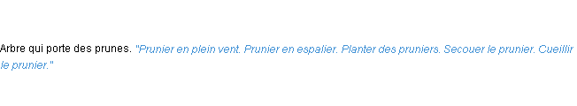 Définition prunier ACAD 1835