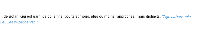 Définition pubescent ACAD 1835