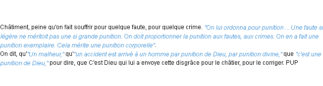 Définition punition ACAD 1798