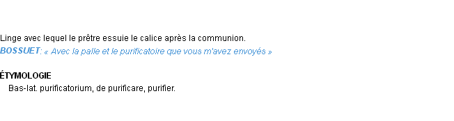 Définition purificatoire Emile Littré