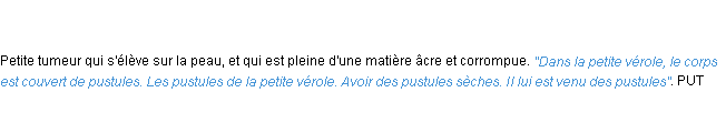 Définition pustule ACAD 1798