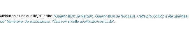 Définition qualification ACAD 1798