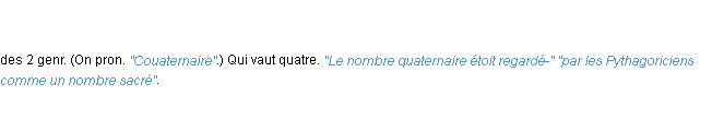 Définition quaternaire ACAD 1798
