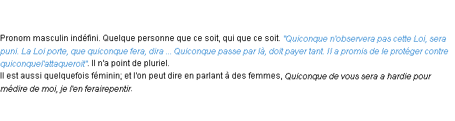 Définition quiconque ACAD 1798