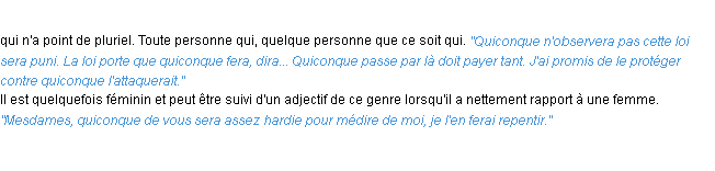 Définition quiconque ACAD 1932