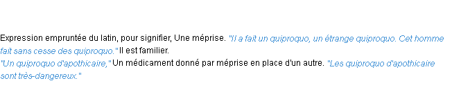 Définition quiproquo ACAD 1835