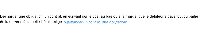Définition quittancer ACAD 1798