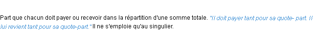 Définition quote-part ACAD 1932