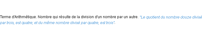 Définition quotient ACAD 1798