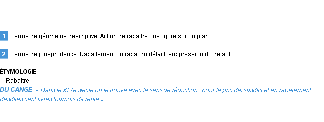 Définition rabattement Emile Littré