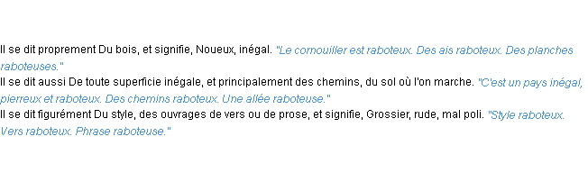 Définition raboteux ACAD 1835