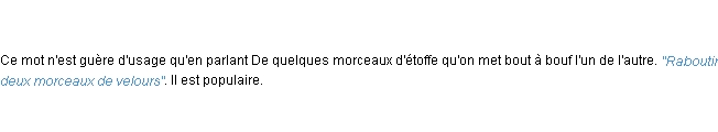 Définition raboutir ACAD 1798
