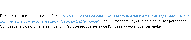 Définition rabrouer ACAD 1798