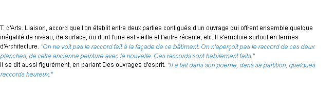 Définition raccord ACAD 1835