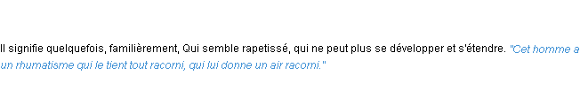 Définition racorni ACAD 1835