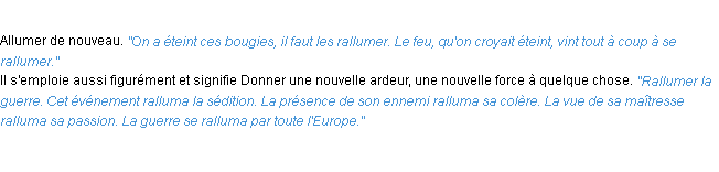 Définition rallumer ACAD 1932