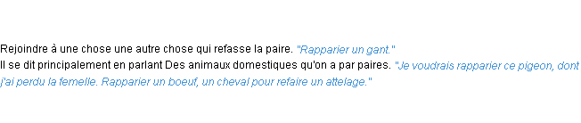 Définition rapparier ACAD 1835