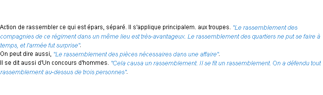 Définition rassemblement ACAD 1798