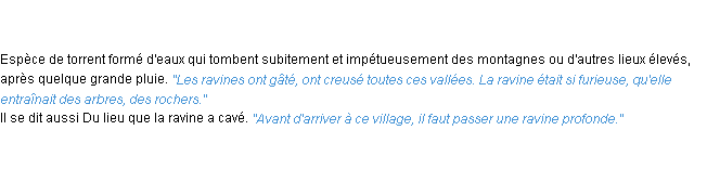 Définition ravine ACAD 1835