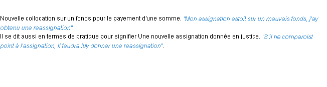 Définition reassignation ACAD 1694