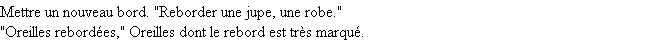 Définition reborder ACAD 1932