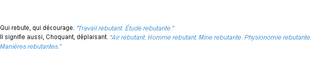 Définition rebutant ACAD 1835