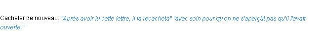 Définition recacheter ACAD 1932