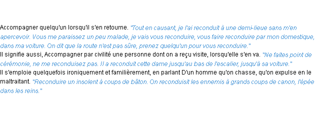 Définition reconduire ACAD 1835