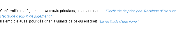 Définition rectitude ACAD 1932