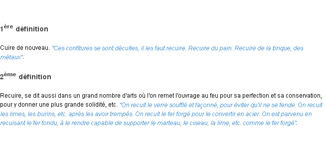 Définition recuire ACAD 1798