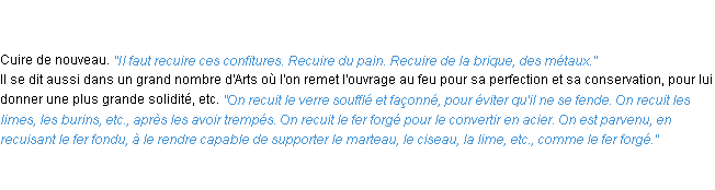 Définition recuire ACAD 1835