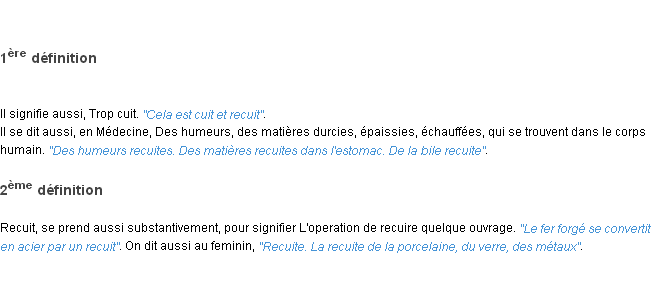 Définition recuit ACAD 1798