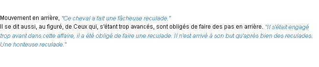 Définition reculade ACAD 1932