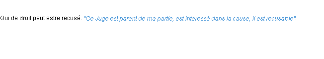 Définition recusable ACAD 1694