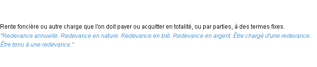 Définition redevance ACAD 1835