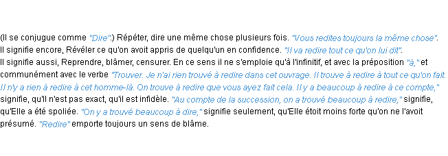Définition redire ACAD 1798