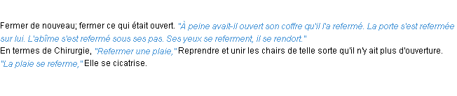 Définition refermer ACAD 1932