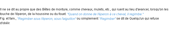 Définition regimber ACAD 1932