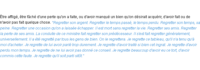 Définition regretter ACAD 1835