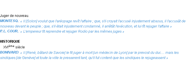 Définition rejuger Emile Littré
