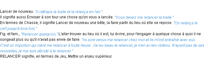 Définition relancer ACAD 1932