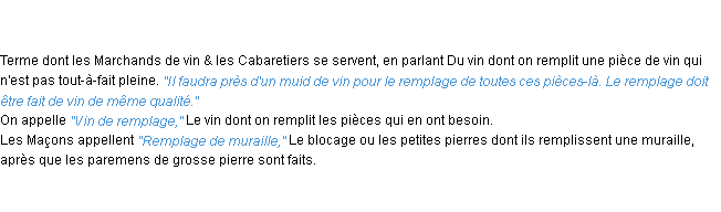 Définition remplage ACAD 1762